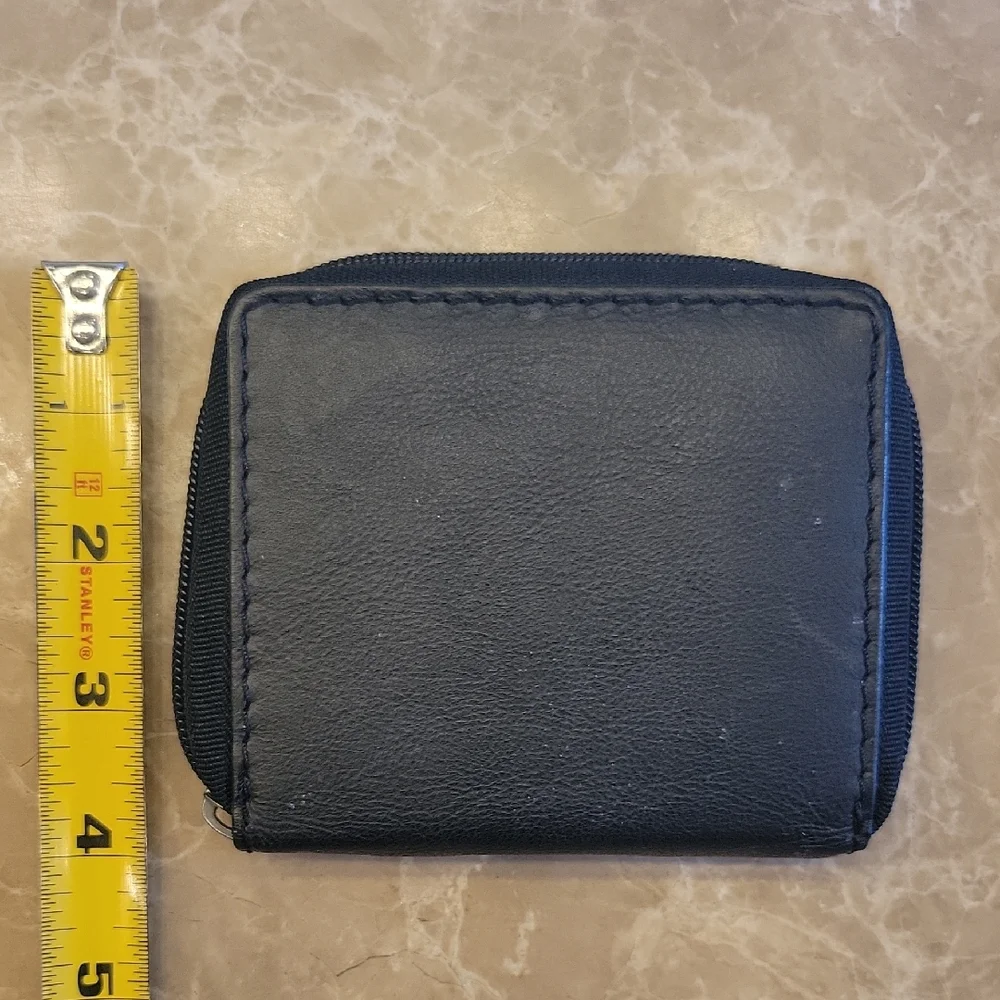 100% Black Leather Card Holder/Billfold